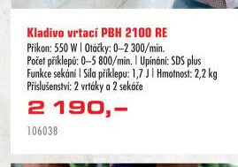 Kladivo vrtací PBH 2100 RE