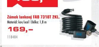 Zámek lankový FAB 7318T 2KL