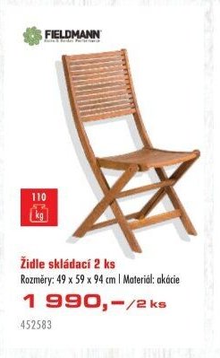 Židle skládací 2 ks