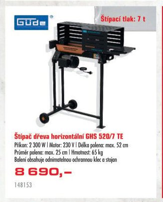Štípač dřeva horizontální GHS 520/7 TE