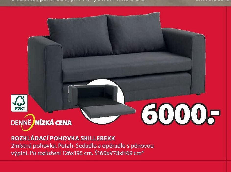 Rozkládací pohovka SKILLEBEKK
