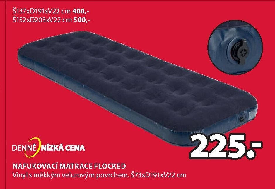 NAFUKOVACÍ MATRACE FLOCKED