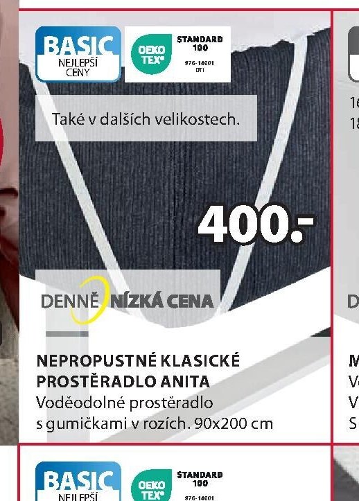 Nepropustné klasické prostěradlo ANITA