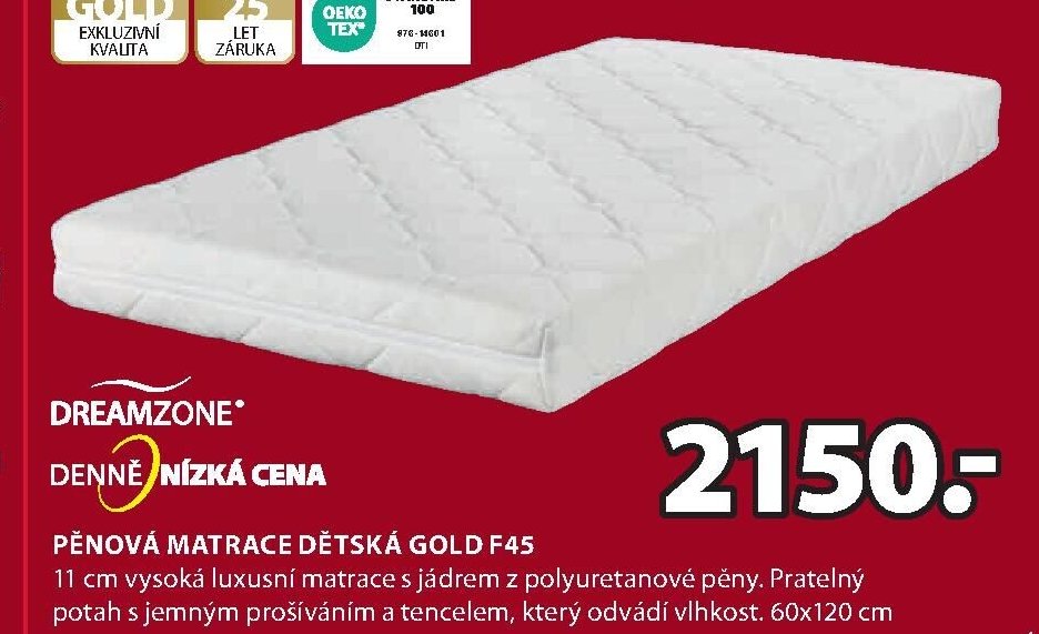 Pěnová matrace dětská GOLD F45