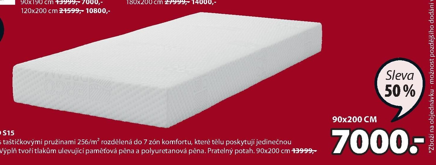 Pružinová matrace GOLD S15