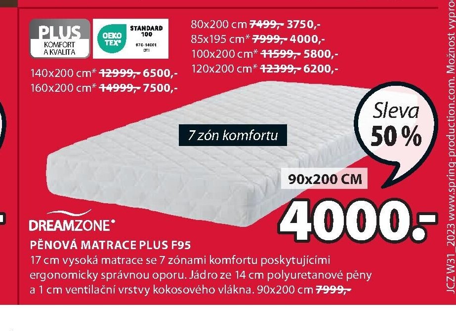 Pěnová matrace Plus F95