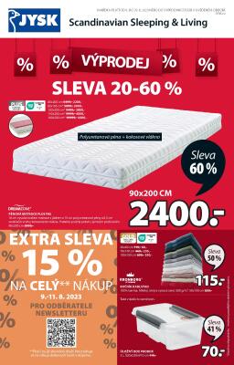 akční leták Jysk 9.8.2023-29.8.2023