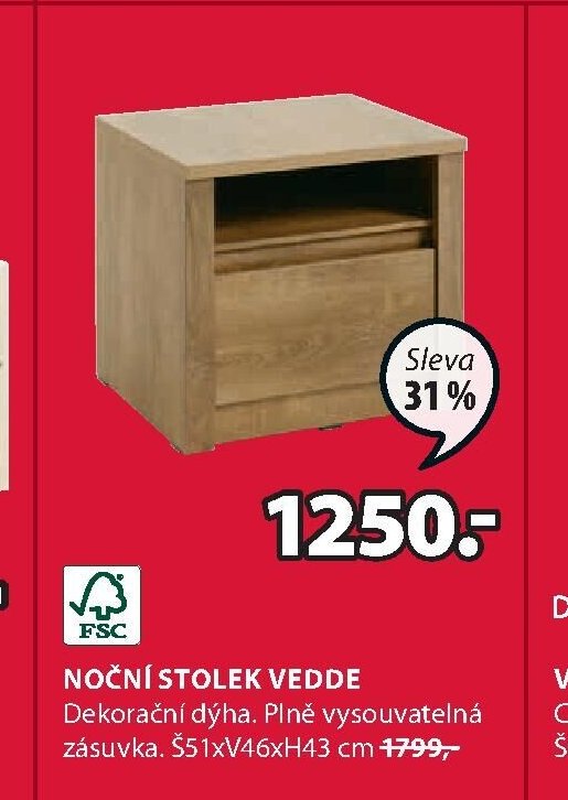 NOČNÍ STOLEK VEDDE