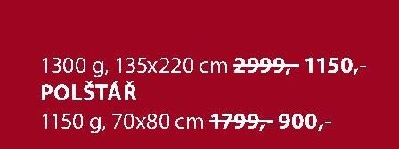 Polštář 1300g
