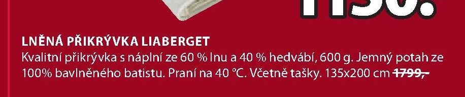 Lněná přikrývka Liaberget