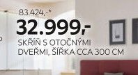 SKŘÍŇ S OTOČNÝMI DVEŘMI, ŠÍŘKA CCA 300 CM