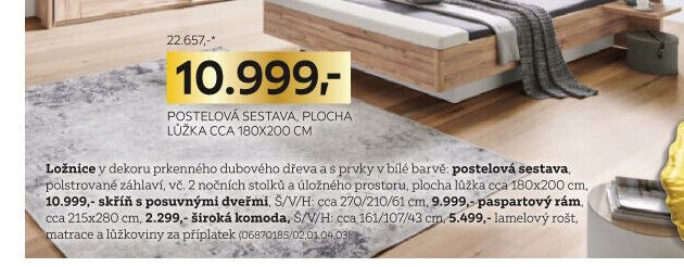 POSTELOVÁ SESTAVA, PLOCHA LŮŽKA CCA 180X200 CM