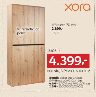 Botník, šířka cca 100 cm