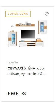 Hom'in OBÝVACÍ STĚNA, dub artisan, vysoce lesklá