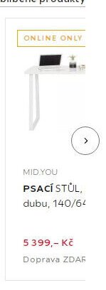 MID.YOU PSACÍ STŮL, dubu, 140/64
