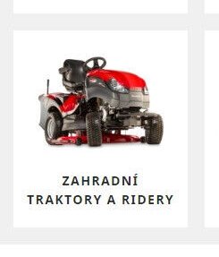 Zahradní traktory a ridery