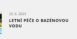 Letní péče o bazénovou vodu