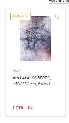 Novel VINTAGE KOBEREC, 160/230 cm, fialová