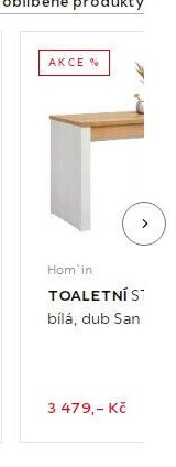 Hom'in TOALETNÍ STOLEK, bílá, dub San