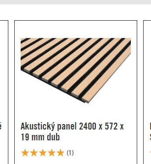 Akustický panel 2400 x 572 x 19 mm dub