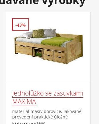 Jednolůžko se zásuvkami MAXIMA