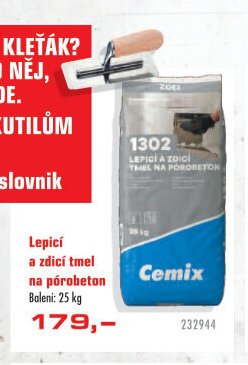 Lepicí a zdicí tmel na pórobeton