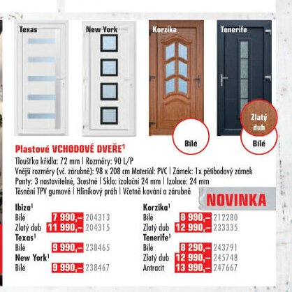 Plastové vchodové dveře (výběr modelů)