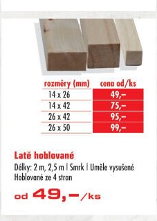 Latě hoblované