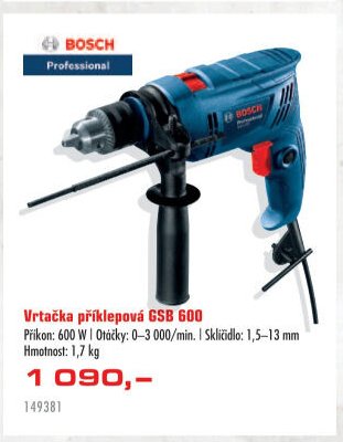 Vrtačka příklepová GSB 600