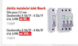 Jističe instalační úzké Noark