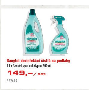 Sanytol dezinfekční čistič na podlahy 1 l + Sanytol sprej eukalyptus 500 ml