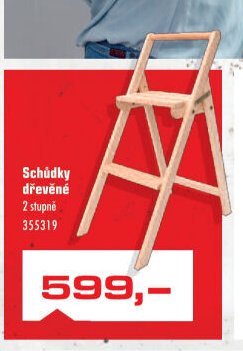 Schůdky dřevěné 2 stupně