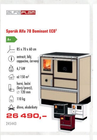 Sporák Alfa 70 Dominant ECO