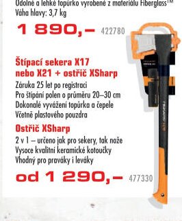 Štípací sekera X17 nebo X21 + ostřič XSharp