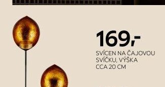 Svícen na čajovou svíčku, výška cca 20 cm