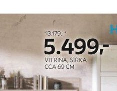 VITRÍNA, ŠÍŘKA CCA 69 CM