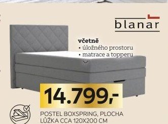 Postel boxspring, plocha lůžka cca 120x200 cm