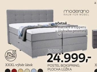 Postel boxspring, plocha lůžka cca 180x200 cm