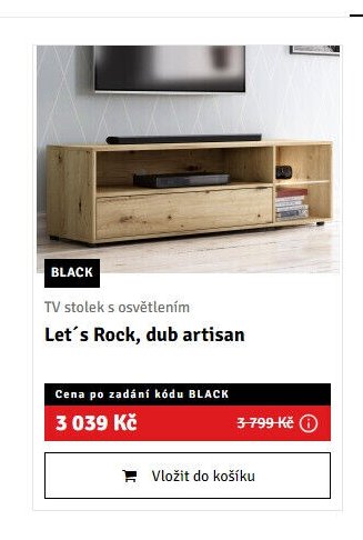 TV stolek s osvětlením Let´s Rock, dub artisan