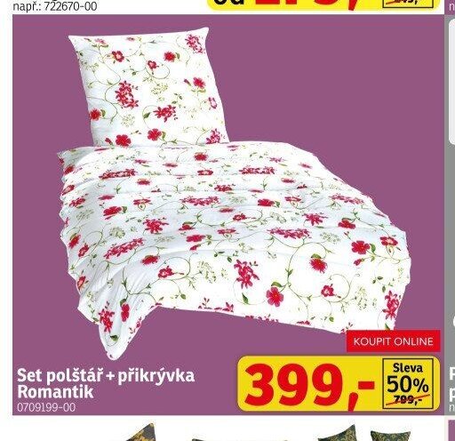 Set polštář + přikrývka Romantik