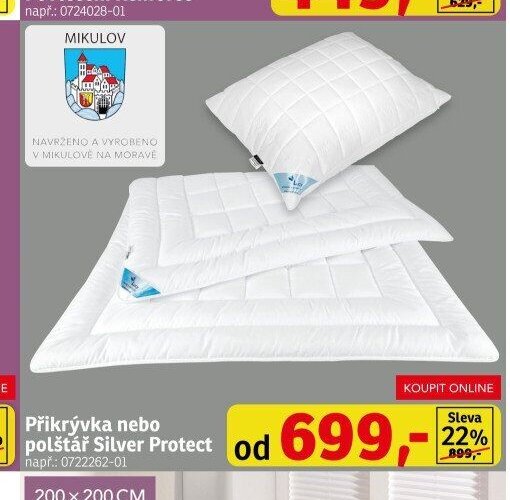 Přikrývka nebo polštář Silver Protect