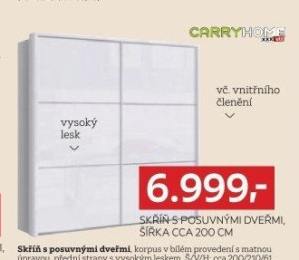Skříň s posuvnými dveřmi, šířka cca 200 cm