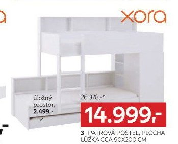 Patrová postel, plocha lůžka cca 90x200 cm