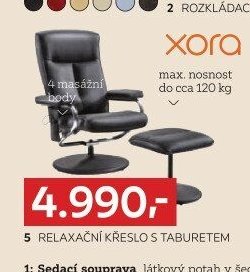 Relaxační křeslo s taburetem