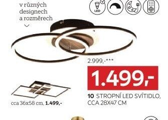 10 STROPNÍ LED SVÍTIDLO, CCA 28X47 CM