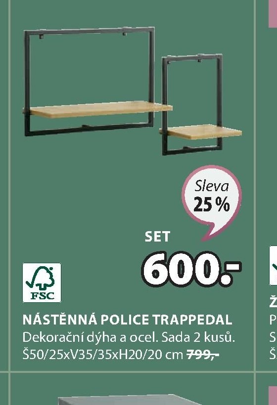 NÁSTĚNNÁ POLICE TRAPPEDAL