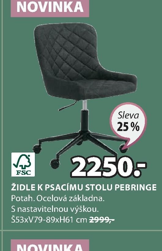 ŽIDLE K PSACÍMU STOLU PEBRINGE