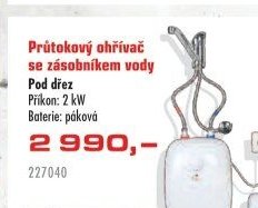 Průtokový ohřívač se zásobníkem vody Pod dřez