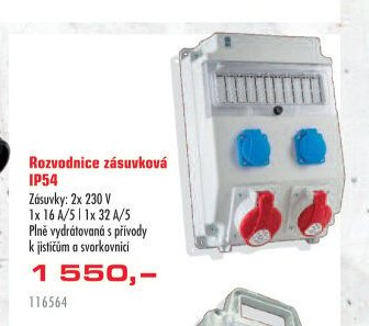 Rozvodnice zásuvková IP54 (230 V)