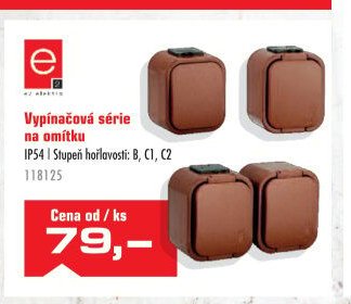 Vypínačová série na omítku IP54